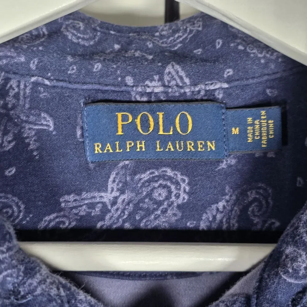 Polo Ralph Lauren Classic Fit Medium Paisley Polo Blue Bandana Print